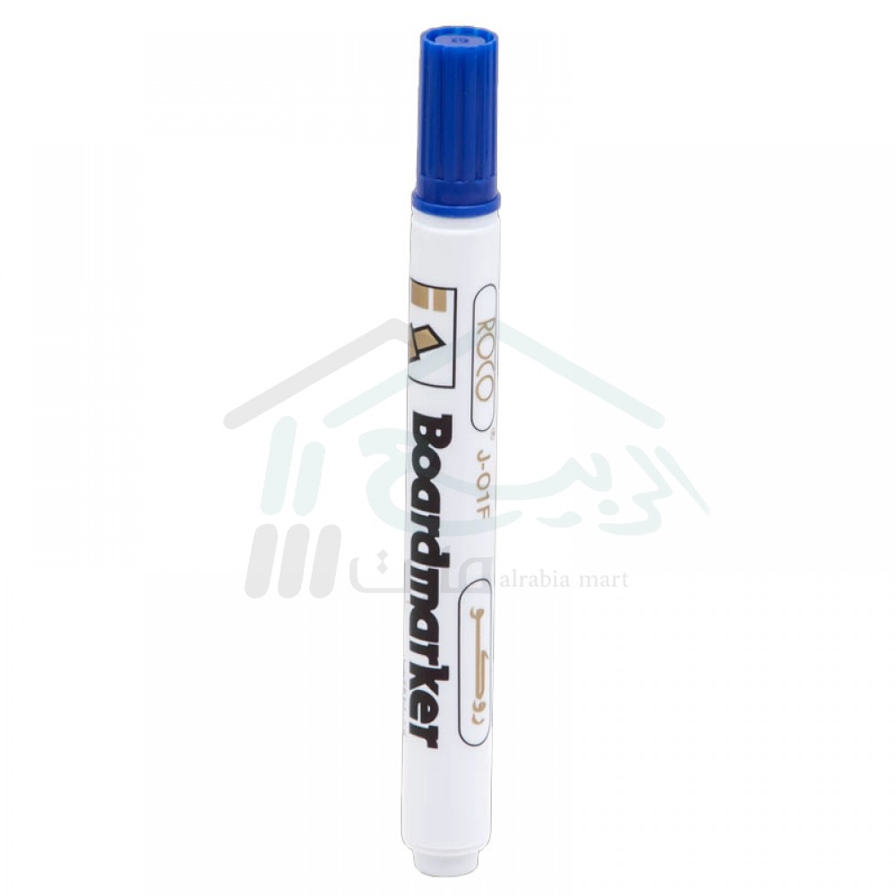 قلم سبورة روكو أزرق قابل للمسح راس مشطوف