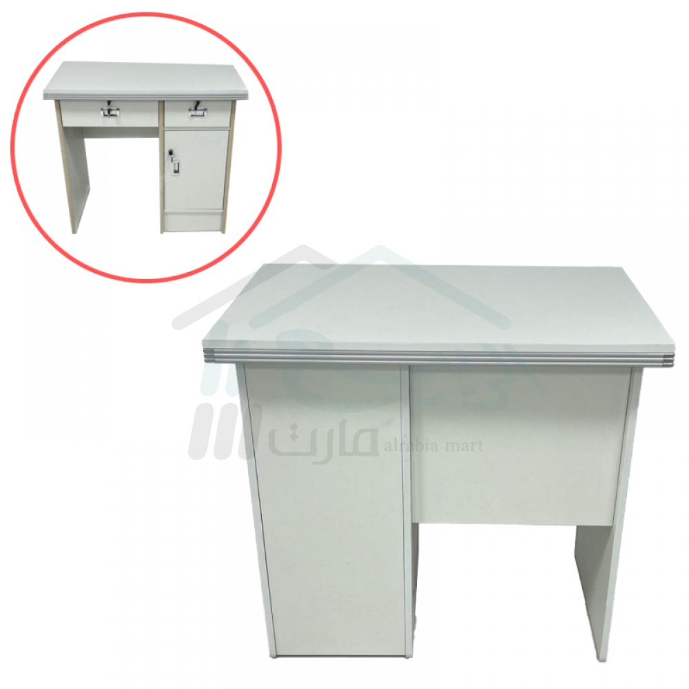 طاولة مكتب خشبي أبيض مقاس 80سم  رقم B8080W