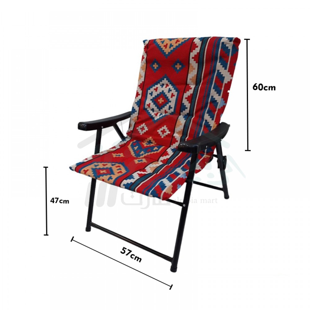 كرسي حديد مقعد قماش مخطط قابل للطي متعدد الألوان موديل: TC1201