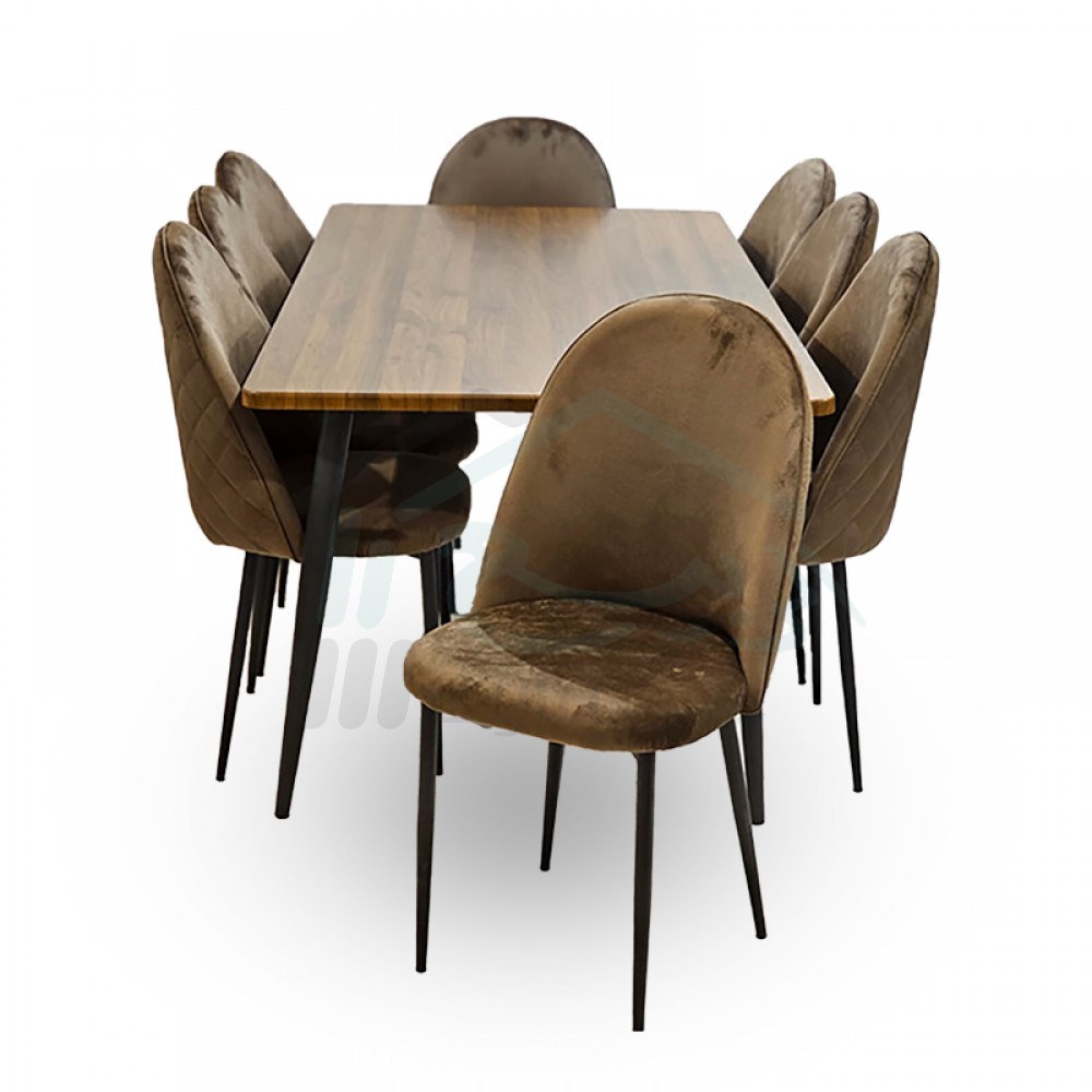  Dining table with velvet chairs