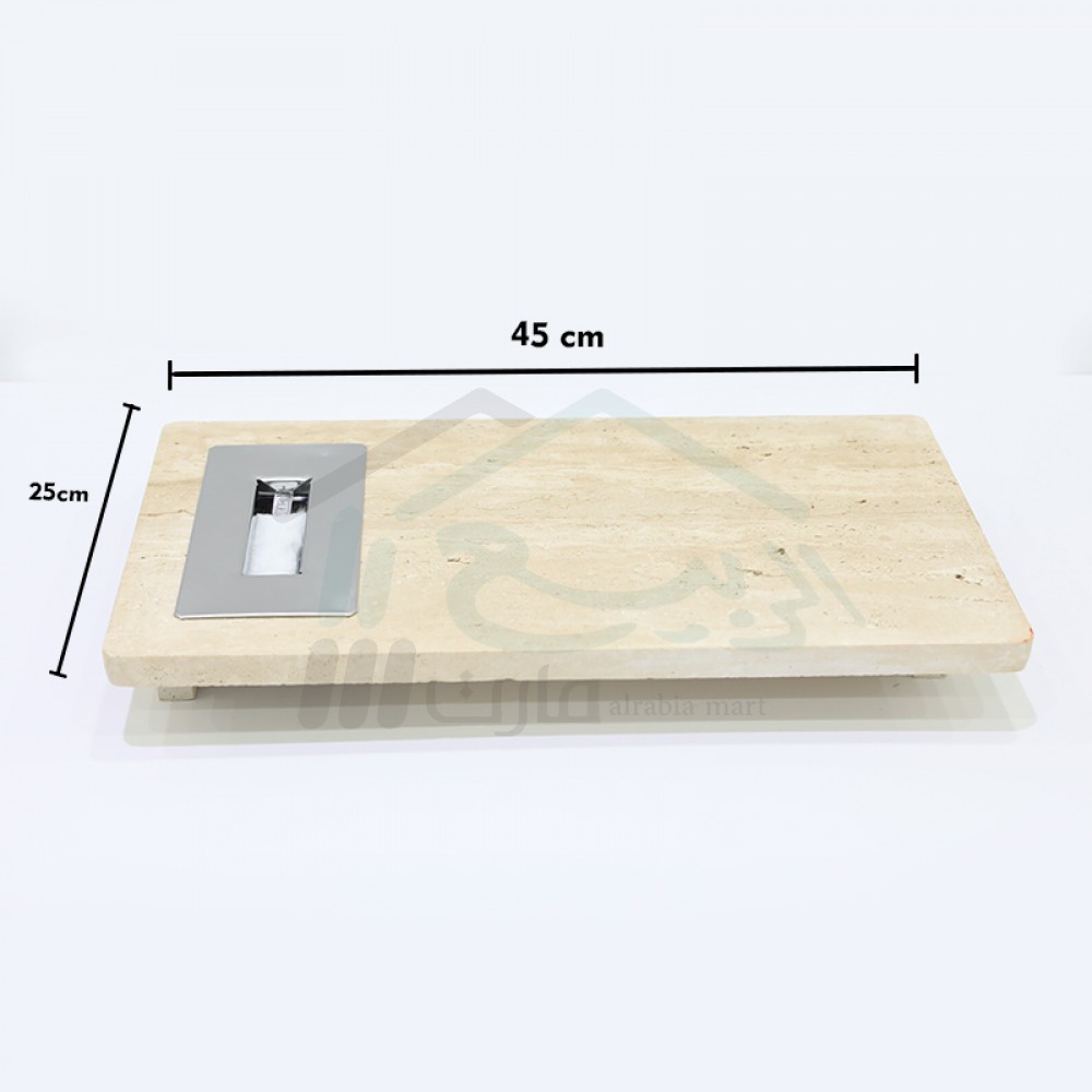  دفاية ايثانول مدمجة بطاولة رخام ترافنتينو  عرض 45 وعمق 25