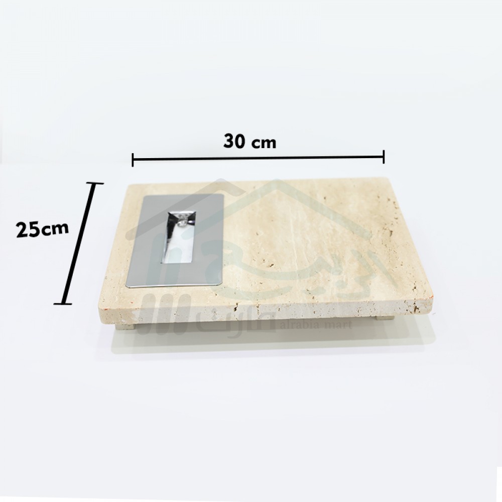  دفاية ايثانول مدمجة بطاولة رخام ترافنتينو  عرض 30 وعمق 25