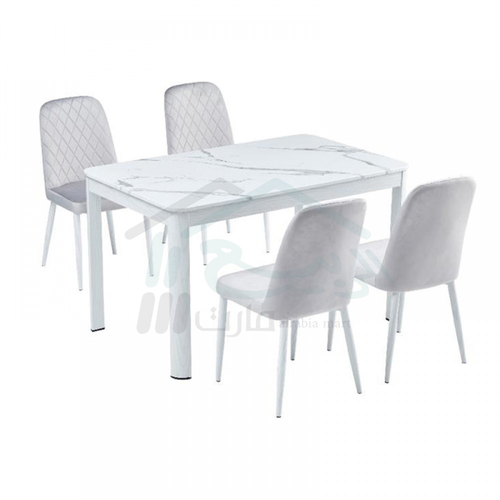  طاولة طعام رخام + 4 كراسي M-101WHITE
