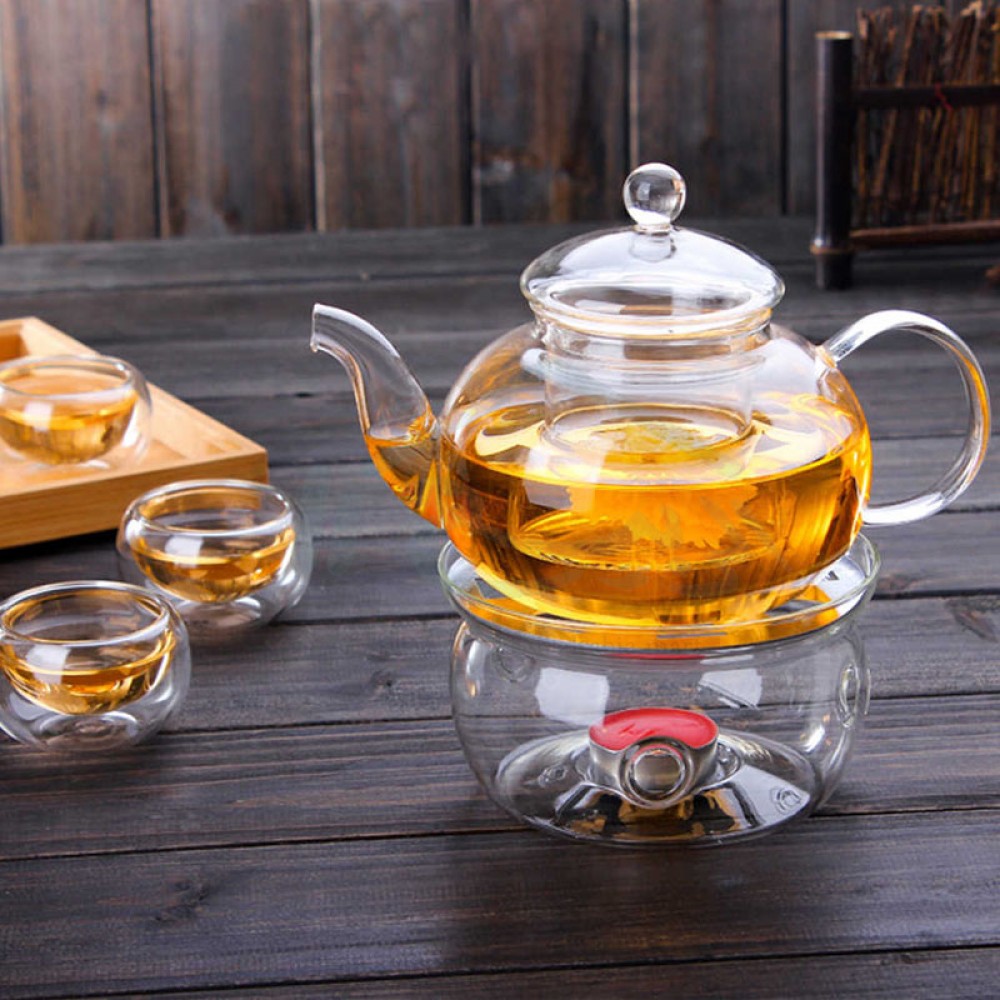   قاعدة سخان إبريق شاي مقاومة للحرارة من الزجاج