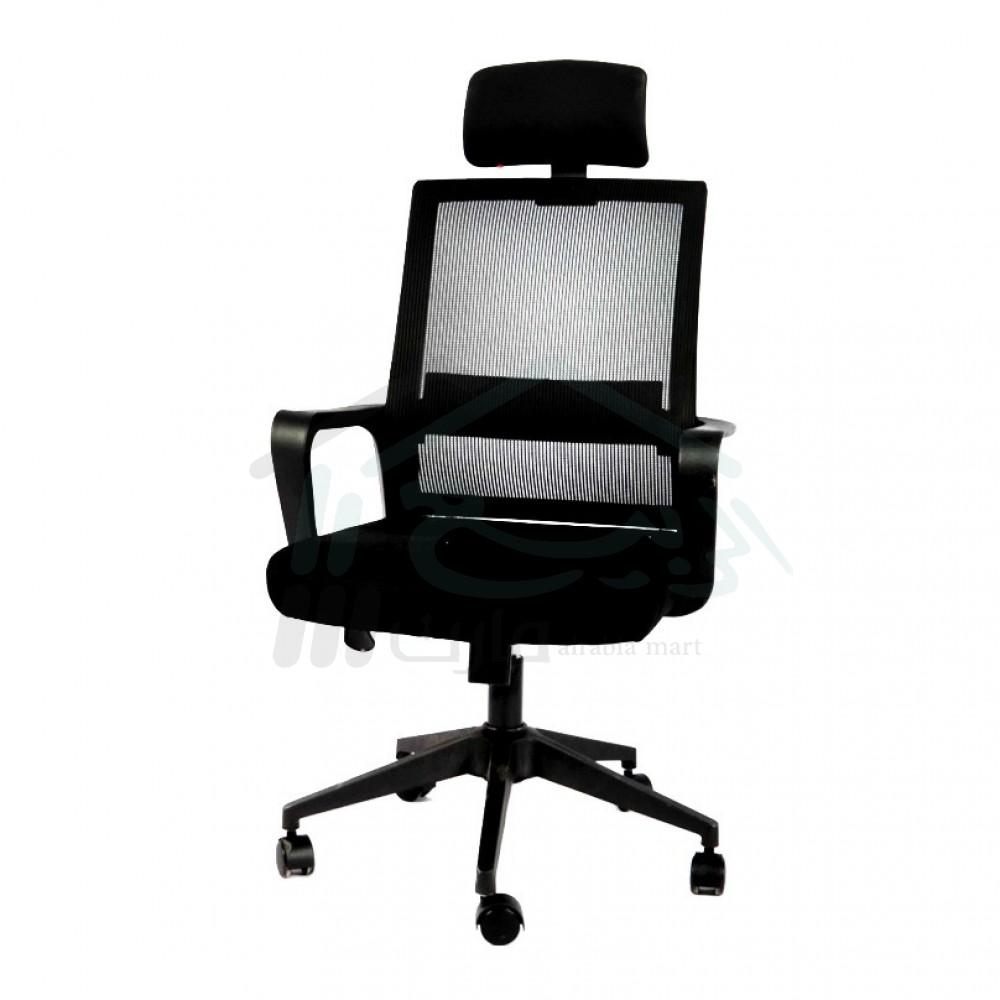   كرسي مكتب مزود بمسند ظهر أسود
