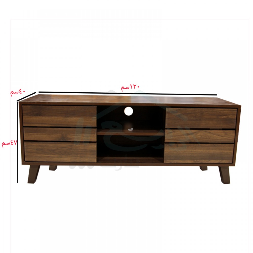 طاولة تلفاز مقاس 120 خشب بني محروق رقم: LF137