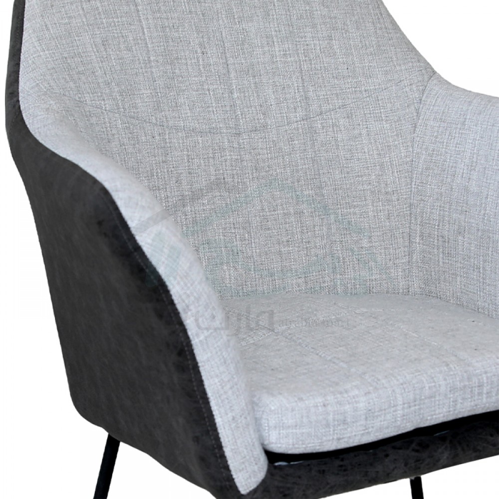 كرسي قماش هيكل حديد رمادي رقم:AW10812