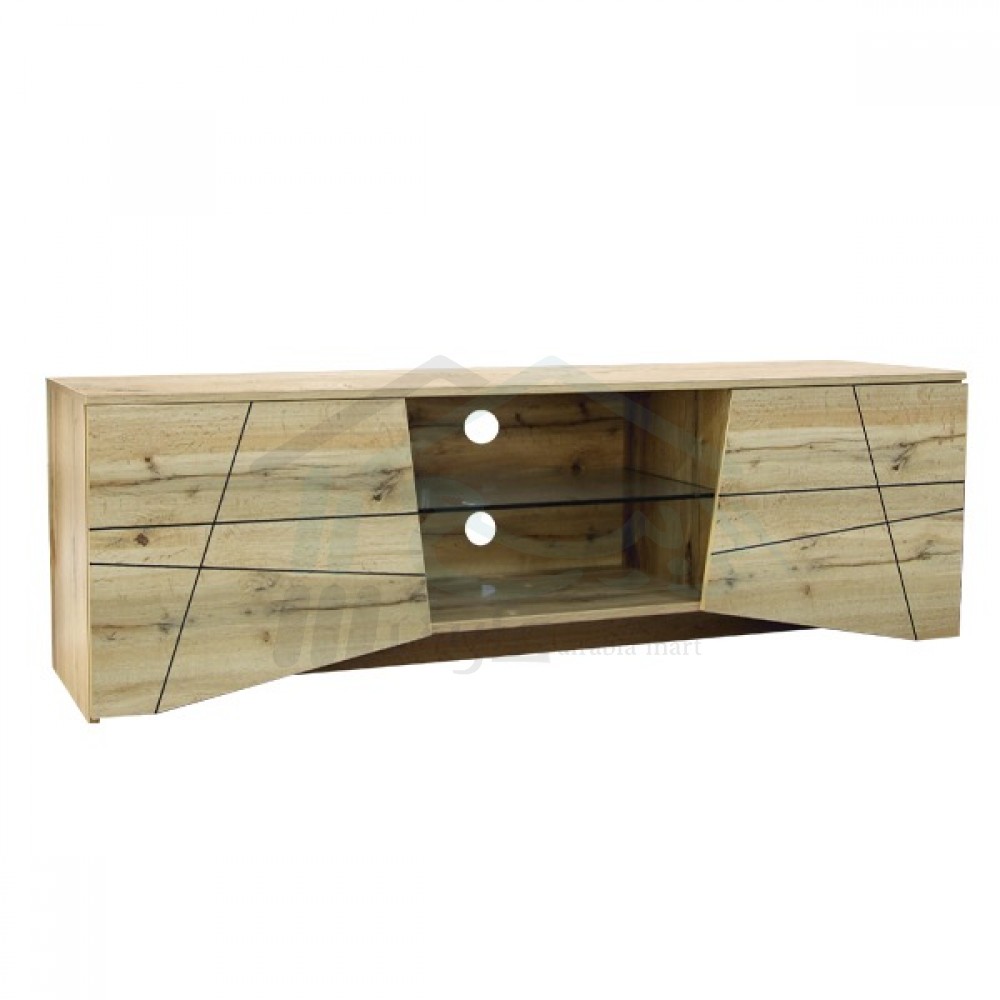 طاولة تلفاز خشب بيج مقاس160سم رقم: oak