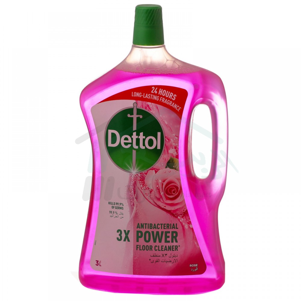 منظف ديتول القوي للأرضيات برائحة الورد ضد الجراثيم 3 لتر