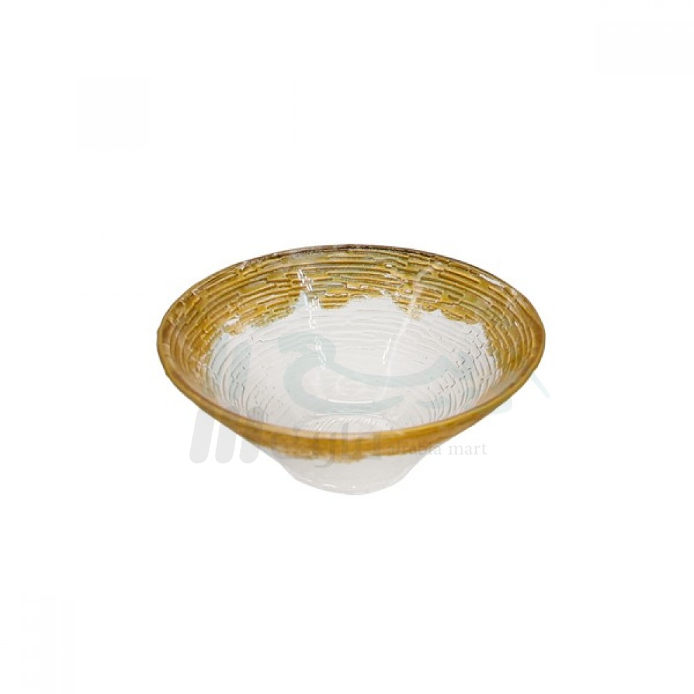 زبدية زجاج ثلجي حواف ذهبية غويط دائري مقاس: 12رقم521567