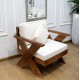 Traditional outdoor seating set of natural wood