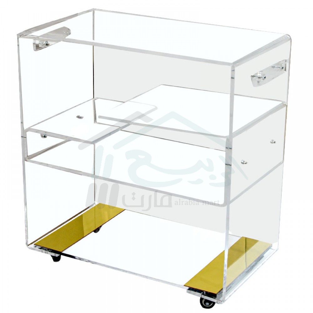 Trolley Acrylic Serving Cart with Rectangular Tires No.: 4614