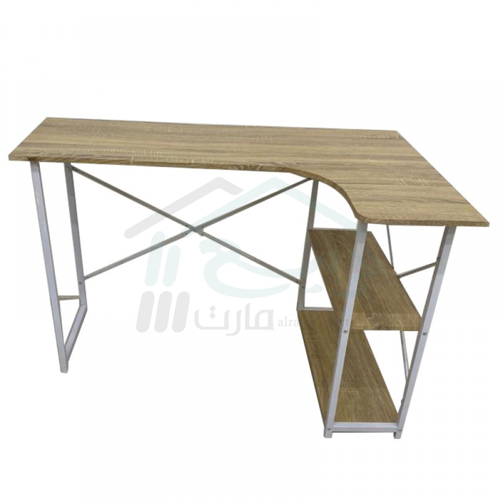 طاولة مكتبية خشبي بيج  شكل حرف L، رقم 200