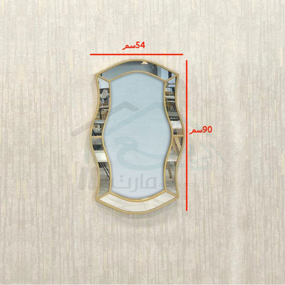 مرآة جدارية ديكور اطار ذهبي رقم ID8854