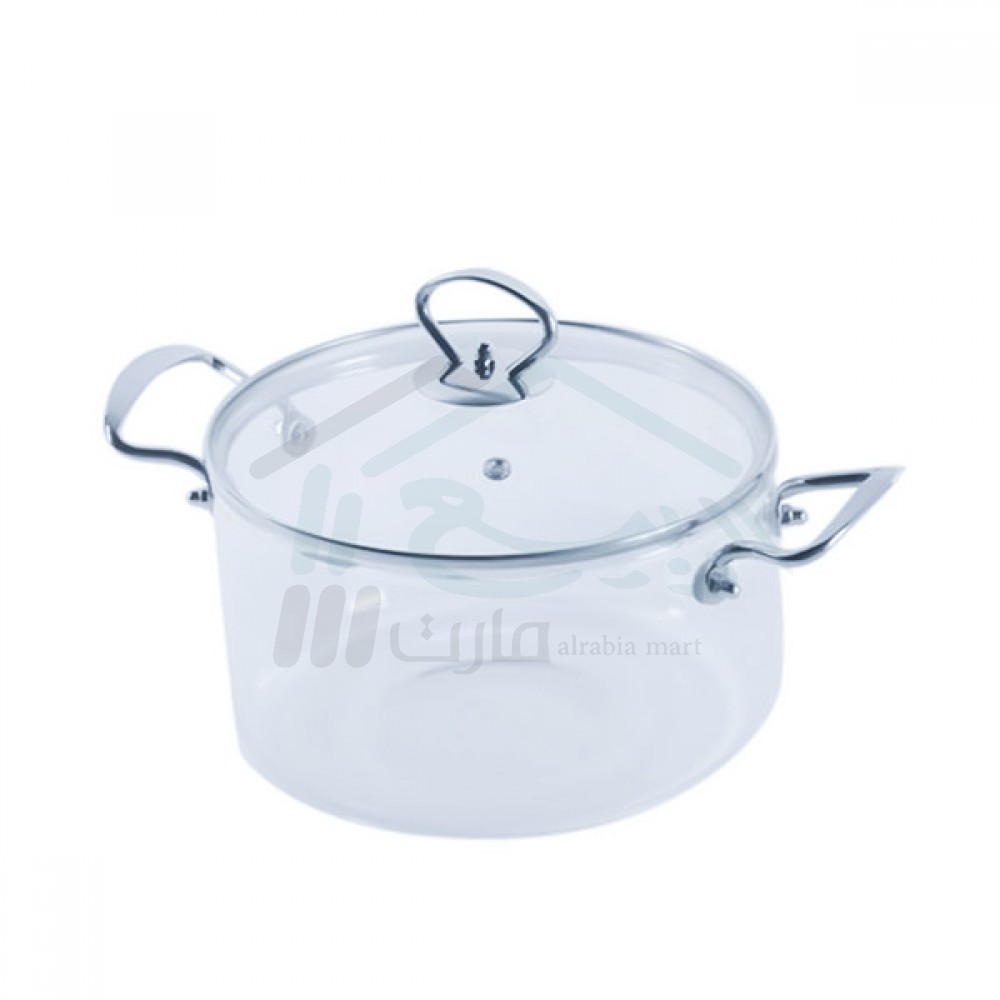 A transparent glass pot for cooking, heat resistant, size 3 liters, HRG070,  from Trust 