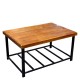 طاولة جلسة خارجية خشب هيكل حديد مقاس 100*69*