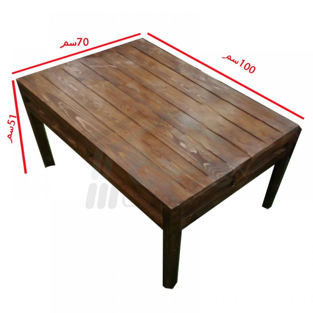 طاولة جلسة خارجية خشب  مقاس 100*70*51سم
