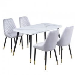 طاولة طعام رخام أبيض 4كرسي  رقم M-015