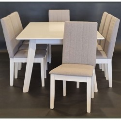 Dining table 10 white chairs No. SFD30045