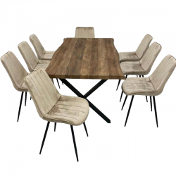Dining table with 8 chairs, size 100 * 200 cm, No. SFD30043
