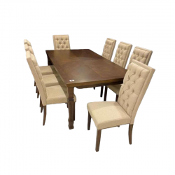 Dining table with 8 chairs, size 110 * 210 cm, No. KINGLI/8
