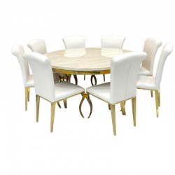 Round royal dining table with 8 chairs, size No. AM-D2036
