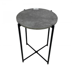 Gray wood service table, black iron frame, size 36 cm, number SFC10415