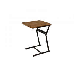 Brown wood tea table with iron structure No. ZM2270