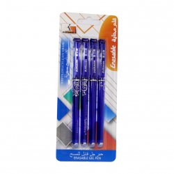 طقم أقلام حبر بمحاية أزرق 4 حبة رقم mg-2169