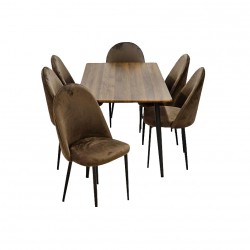 Brown dining table with 6 chairs No. MD10-14
