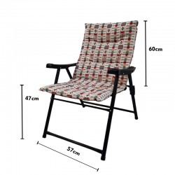 كرسي حديد مقعد قماش مخطط قابل للطي متعدد الألوان موديل: TC1203