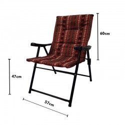 كرسي حديد مقعد قماش مخطط قابل للطي متعدد الألوان موديل: TC1202