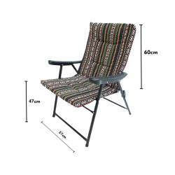 كرسي حديد مقعد قماش مخطط قابل للطي متعدد الألوان موديل: TC1204