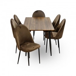  Dining table with velvet chairs