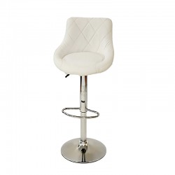 Adjustable swivel counter chair, steel frame, white color.