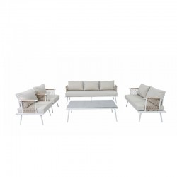 Aluminum outdoor seating set for 7 people, model: 211073W.BEIGE