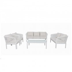 Aluminum outdoor seating set for 7 people, model: 211075W.BLEIGE