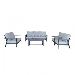 Aluminum outdoor seating set for 7 people, model: 211137D.GREY&L.GREY