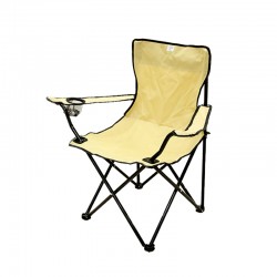  كرسي محمول قابل للطي من القماش مع حامل اكواب اصفر