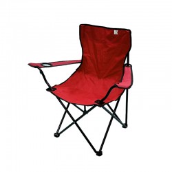  كرسي محمول قابل للطي من القماش مع حامل اكواب احمر