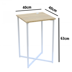  طاولة جانبية مربعة عصرية سطح بيج :19133B