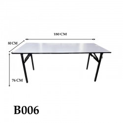 طاولة فايبر مستطيل قابلة للطي مقاس: 180سم أبيض رقم: B006
