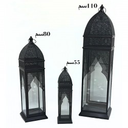 طقم فانوس 3حبه مقاس 55CM/80CM/110CM لون اسود أنيق ZUX9695