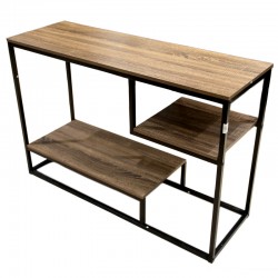   wood console brouwn tableTwo shelves 