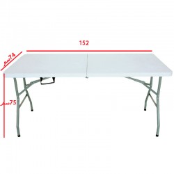  The 152cm rectangular fiber table is easy to stack and carry