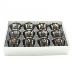 A set of ceramic cups, 12 pieces, black, golden engraving, model 944978
