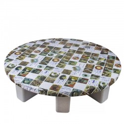  Cork table, circular floor, multi-colored, diameter 90 cm