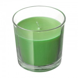  Scented candle in cup, apple and pear / green 9 cm