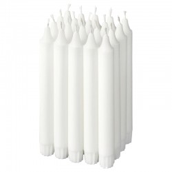  Unscented chandelier candles, 20 pieces, white, size 19 cm