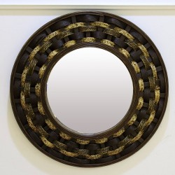  Mirror for wall decor with a wicker frame K-771711